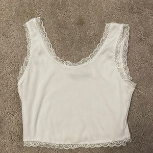 White lace Crop top